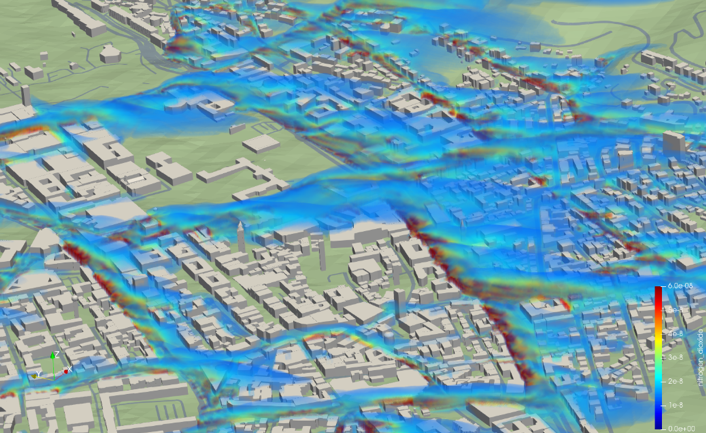 Simulated NO2 concentrations for Stuttgart